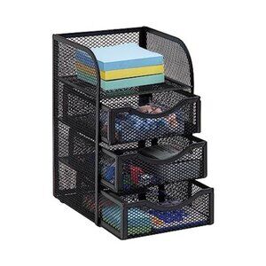 Desk Organizer Metal Mesh Drawer Office Supply Storage Jewelry Makeup Organizer